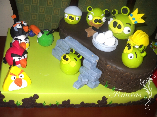 Tortas Cusco Torta de Angry Birds para Cumpleaños